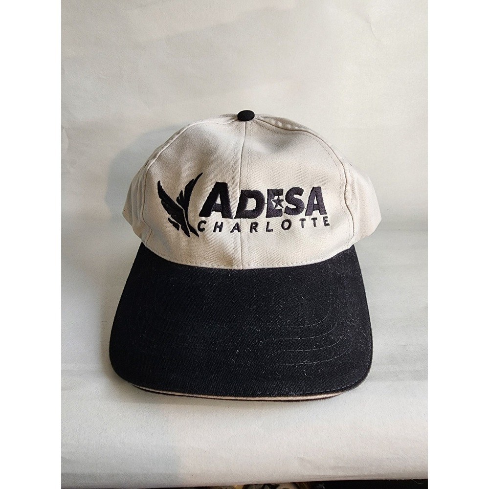 Headshot KC Caps ADESA Charlotte 7th Anniversary Hat Tan Black Baseball Cap VTG